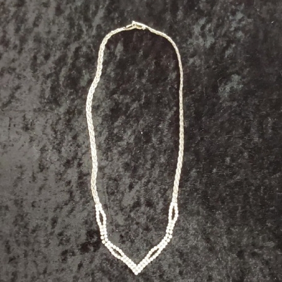 Silver Rhinestone Necklace - Picture 2 of 3